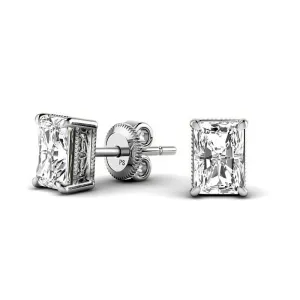 0.60-5.00 CT Radiant Cut Lab Grown Diamonds - Stud Earrings