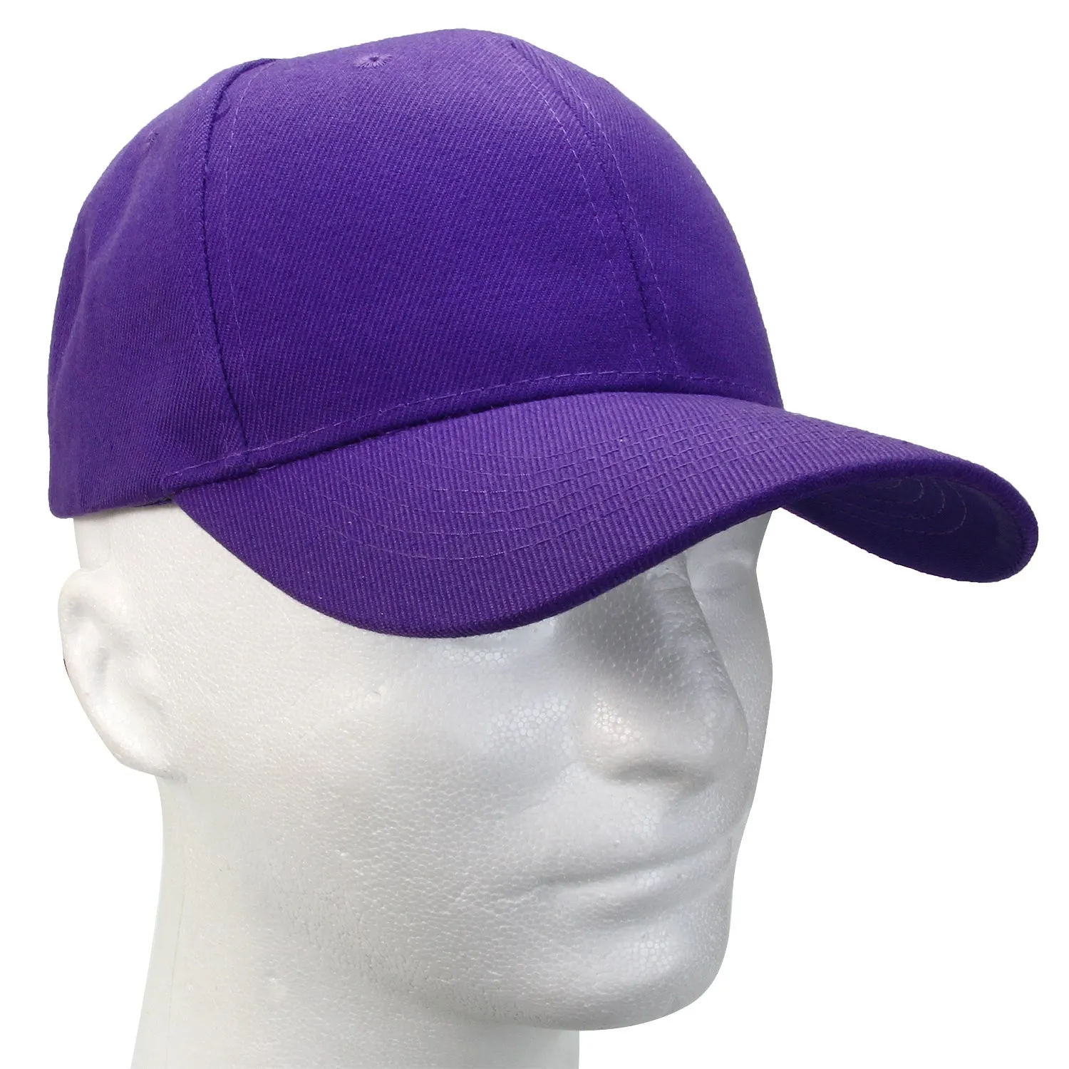 144-Pack Baseball Dad Cap Velcro Strap Adjustable Size - Purple