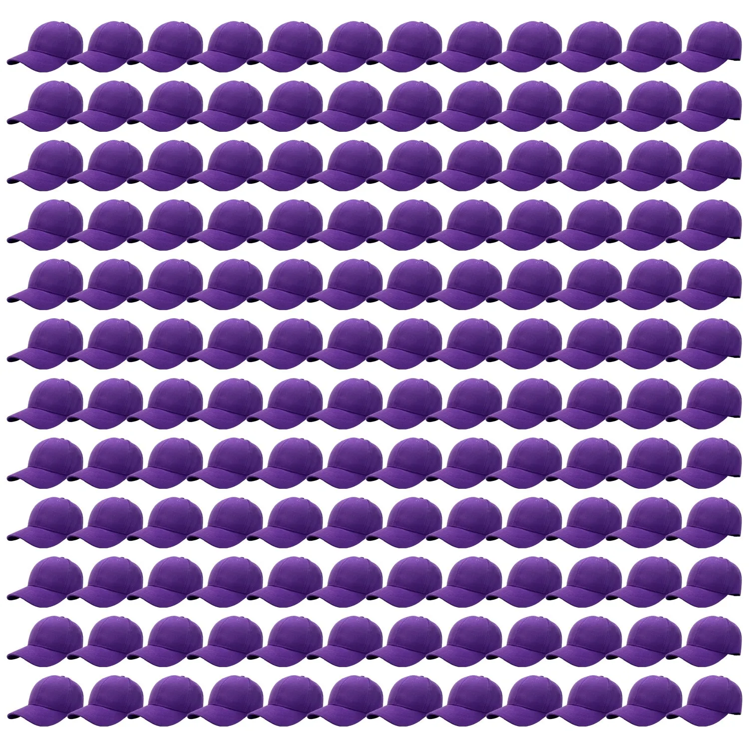 144-Pack Baseball Dad Cap Velcro Strap Adjustable Size - Purple