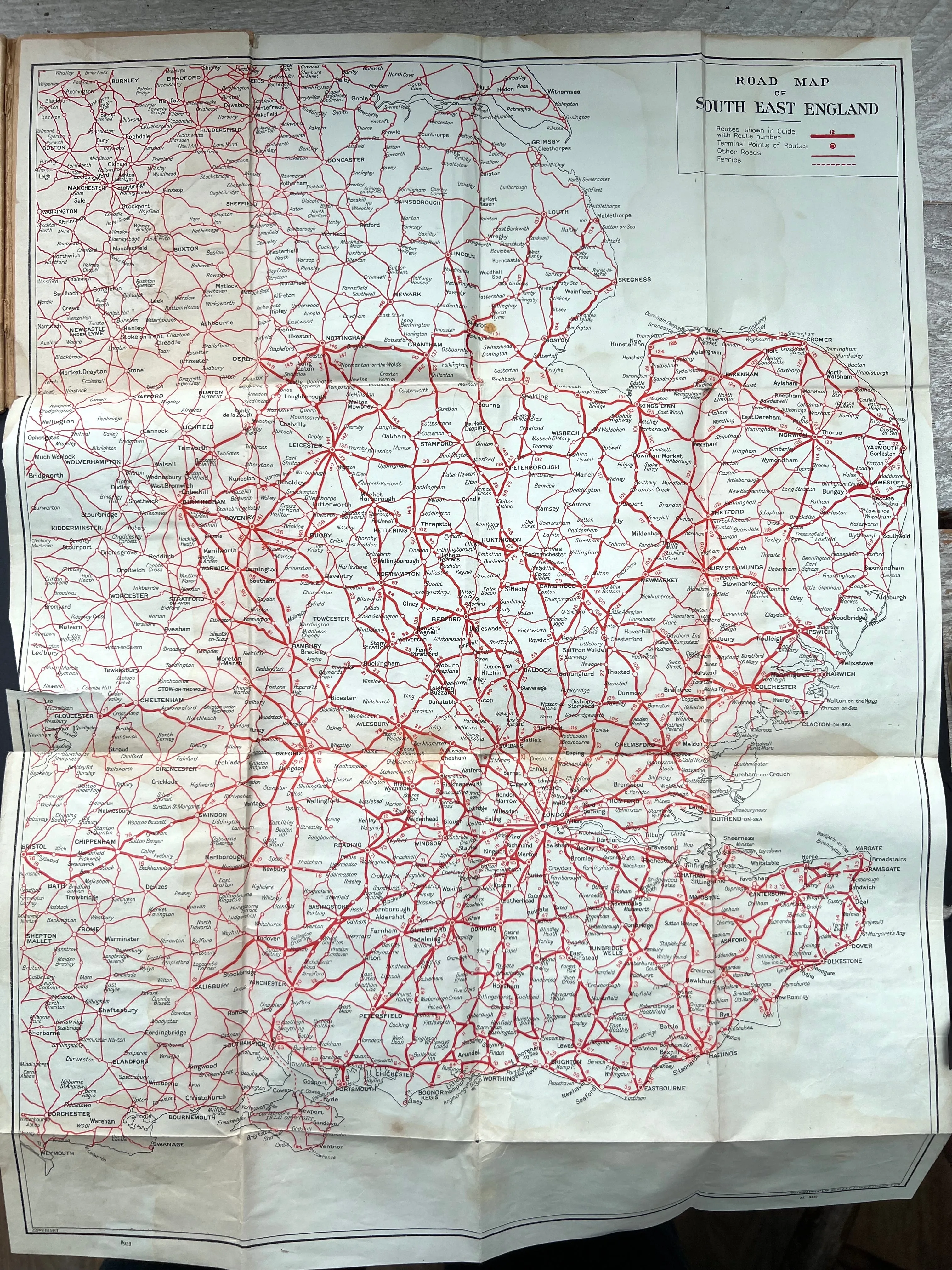 1930s Geographia 100 Miles Round LONDON Road Atlas and Route Guide