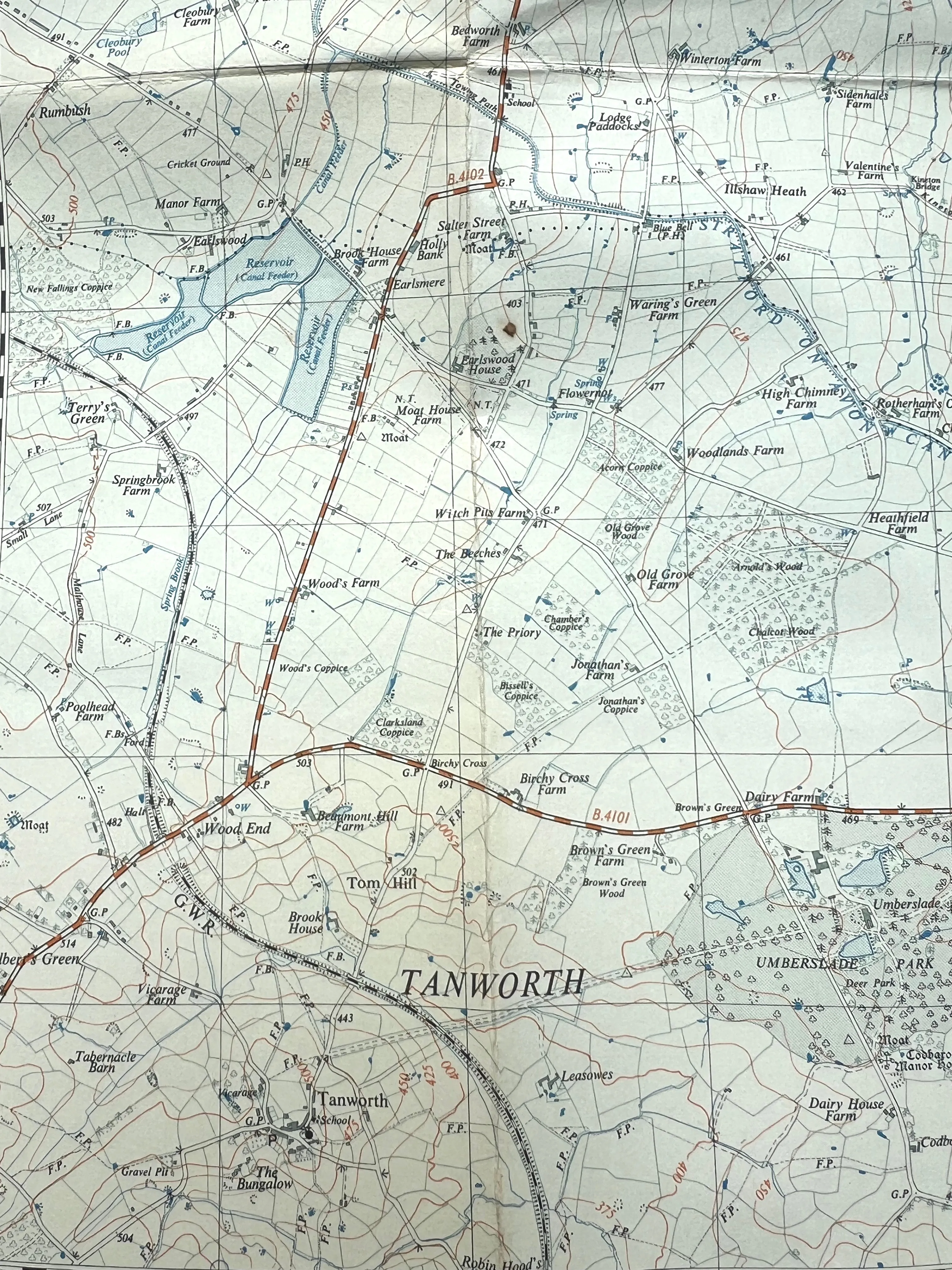 1947 Ordnance Survey 2.5" to mile of SOLIHULL Sheet42/17