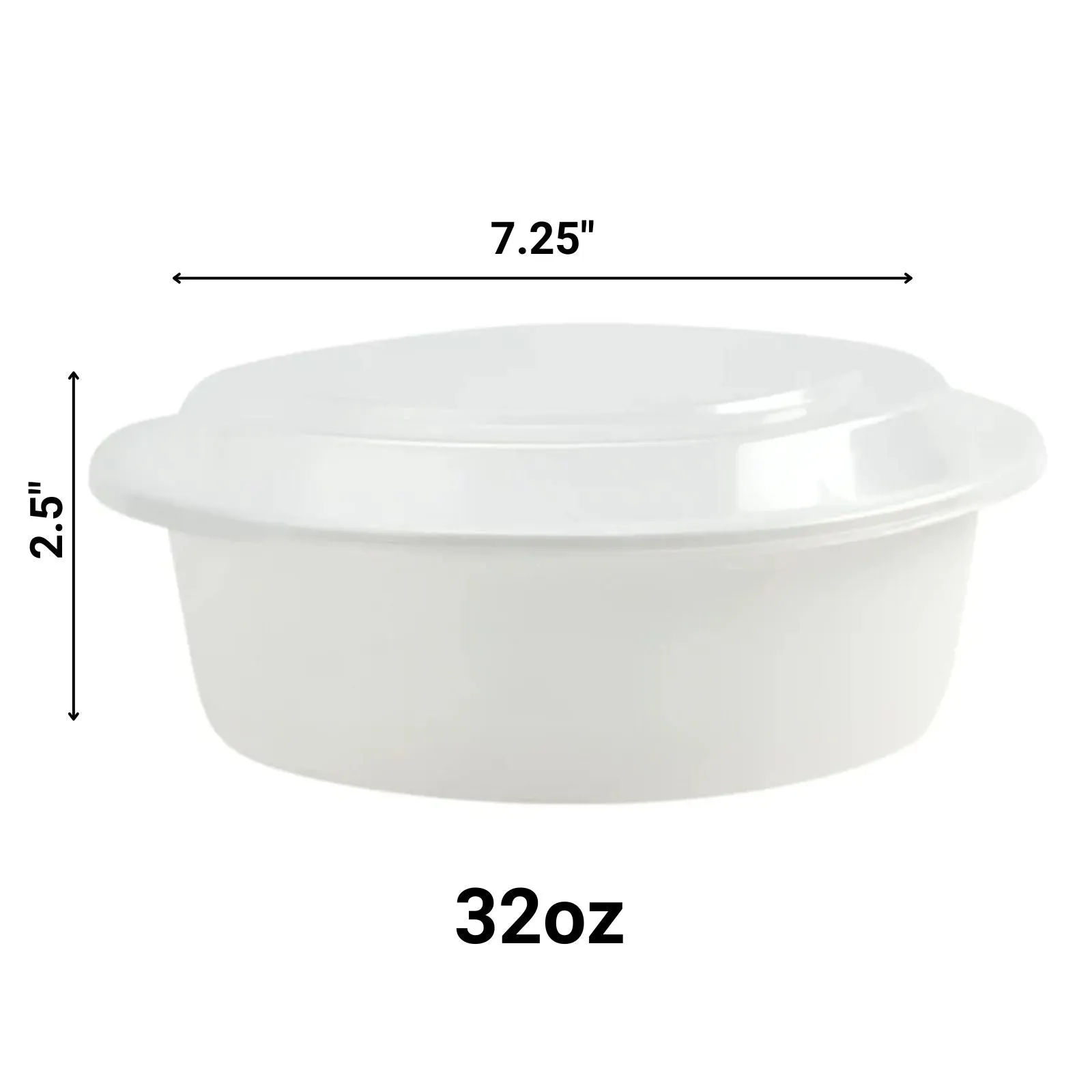 32oz Extra Strong Quality White round Disposable Meal Prep/ Bento Box Container