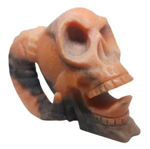 3.8lbs Sunstone Crystal Horned Skull