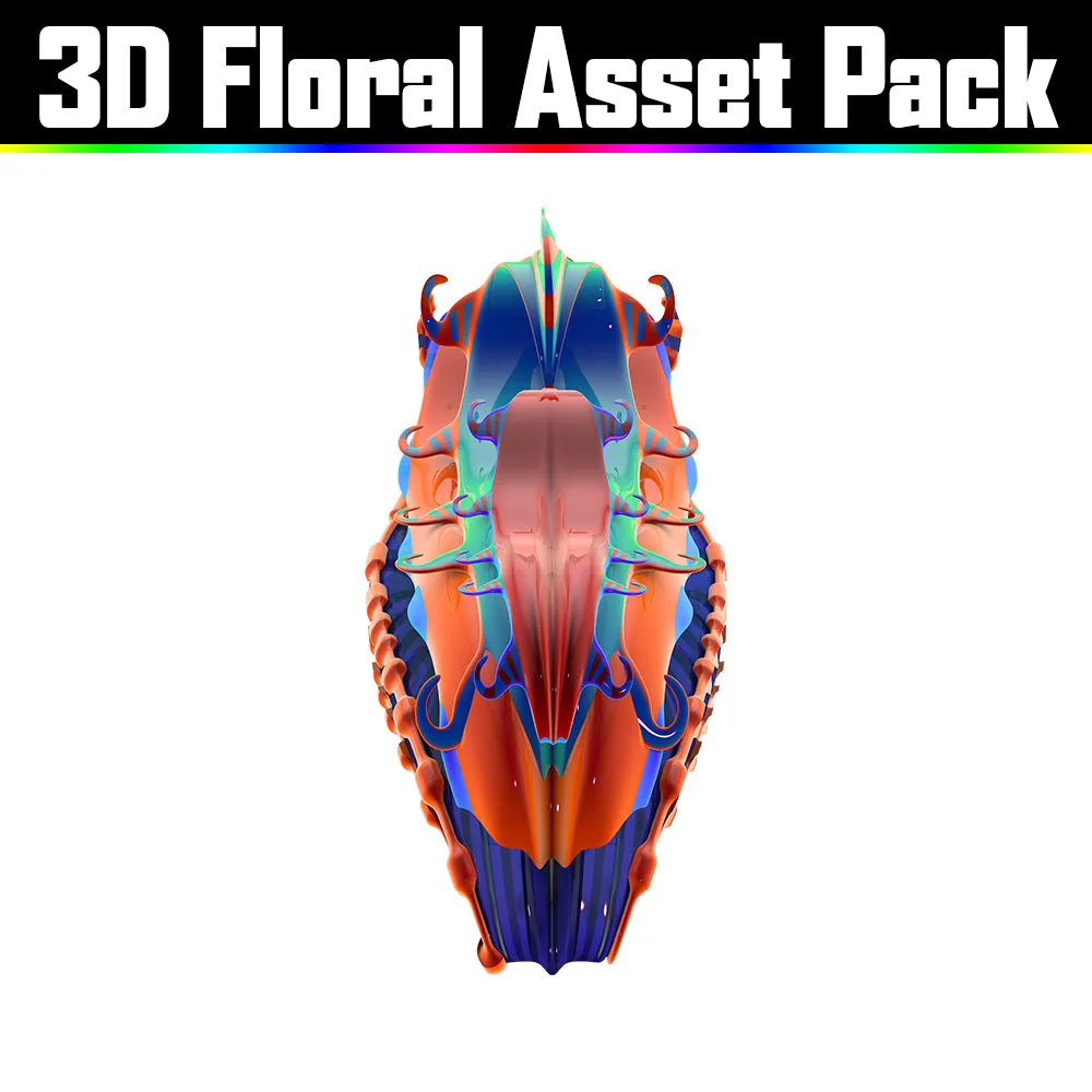 3D Floral Asset Pack - Psychedelic Art Graphic Assets