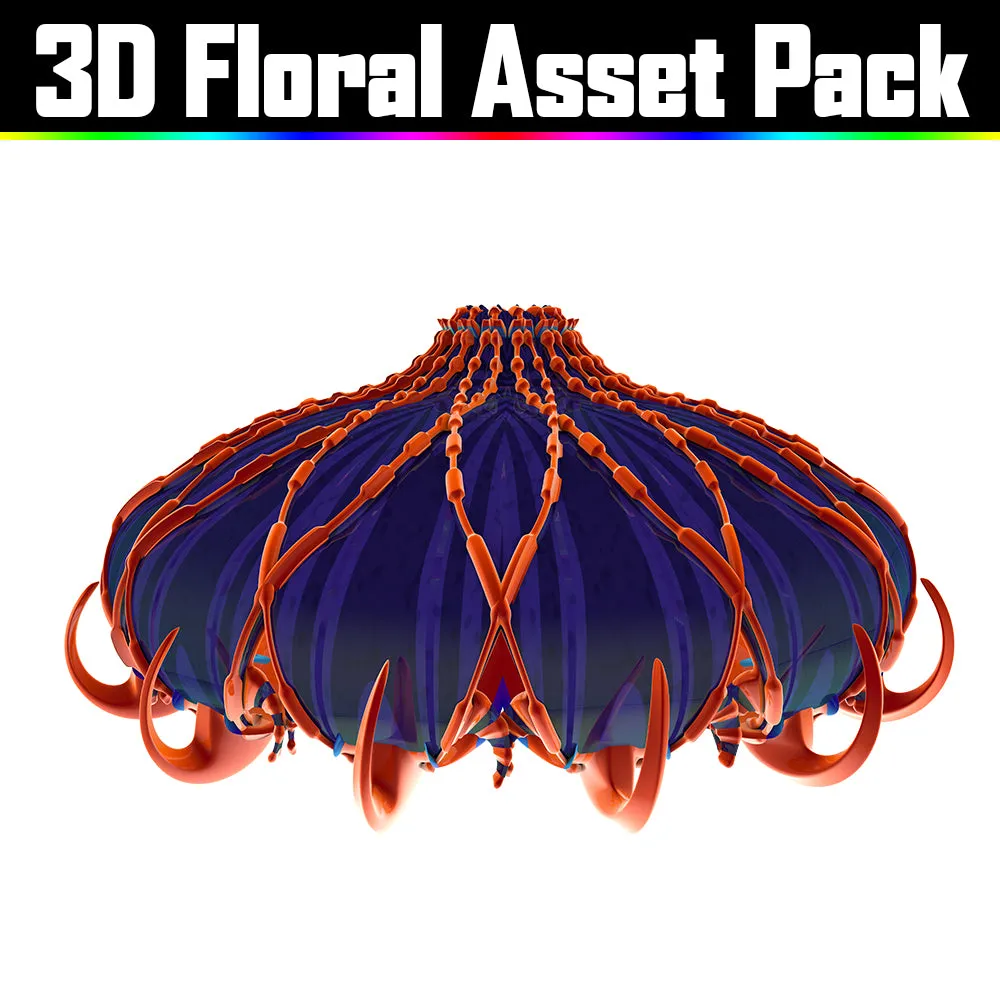 3D Floral Asset Pack - Psychedelic Art Graphic Assets