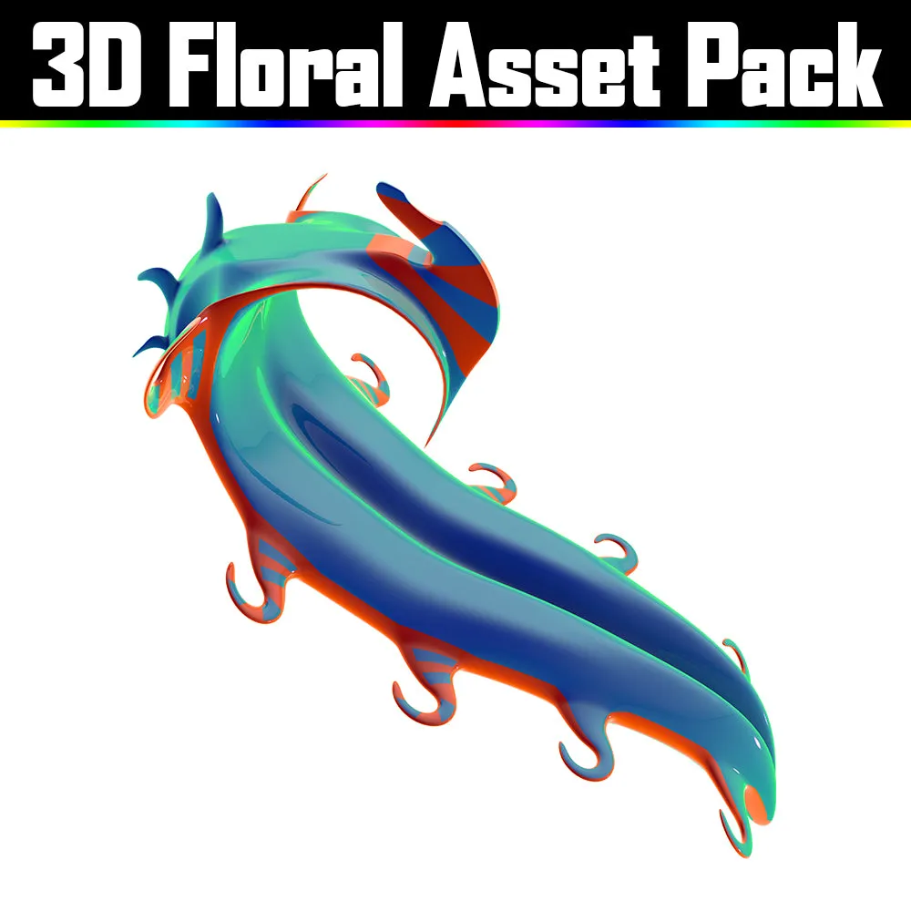 3D Floral Asset Pack - Psychedelic Art Graphic Assets