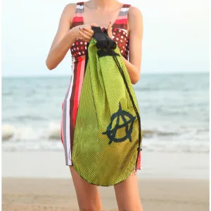 55cm Mesh Swim Beach and Pool Drawstring Backpack Bag Waterproof - free Shipping to N.A.