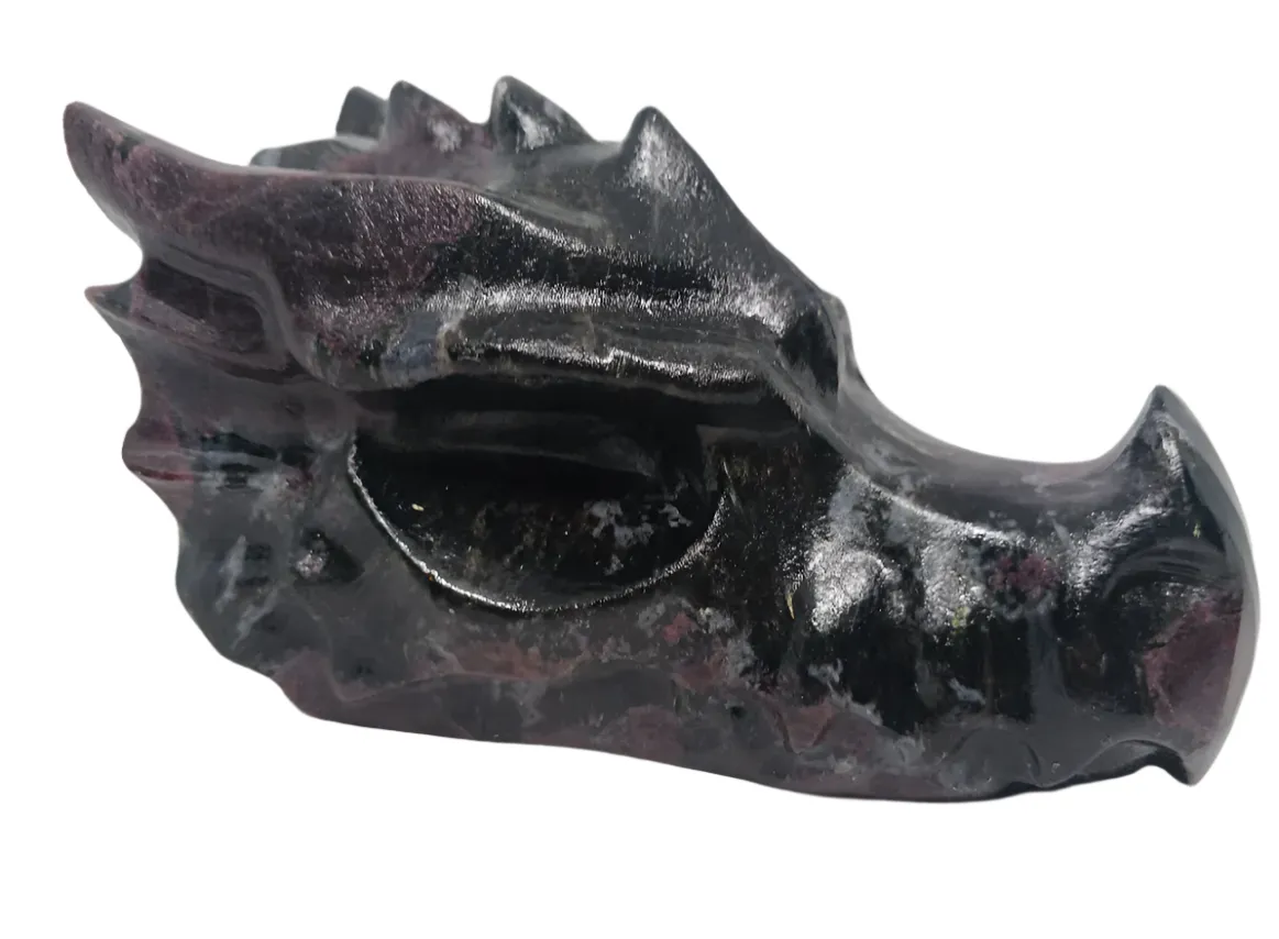 580g Firework Garnet Crystal Dragon Head