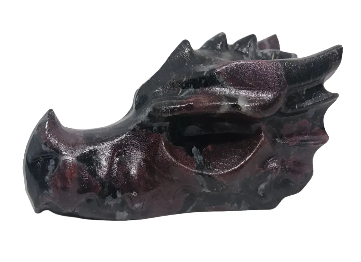 580g Firework Garnet Crystal Dragon Head