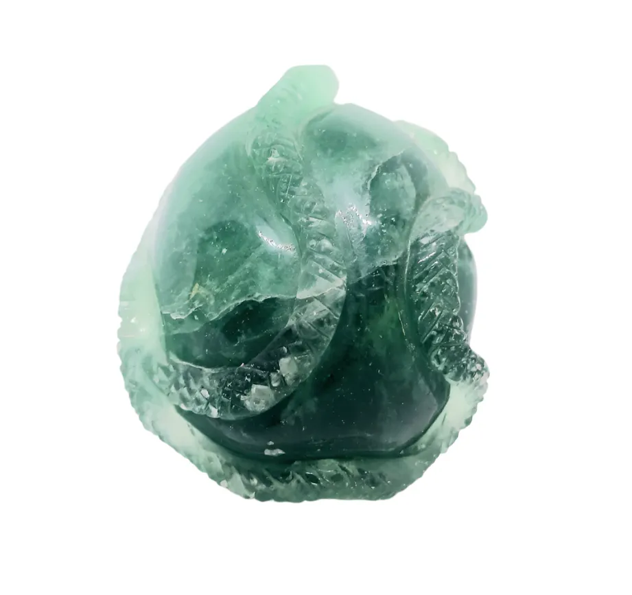 606G Green Fluorite Crystal Medusa Skull