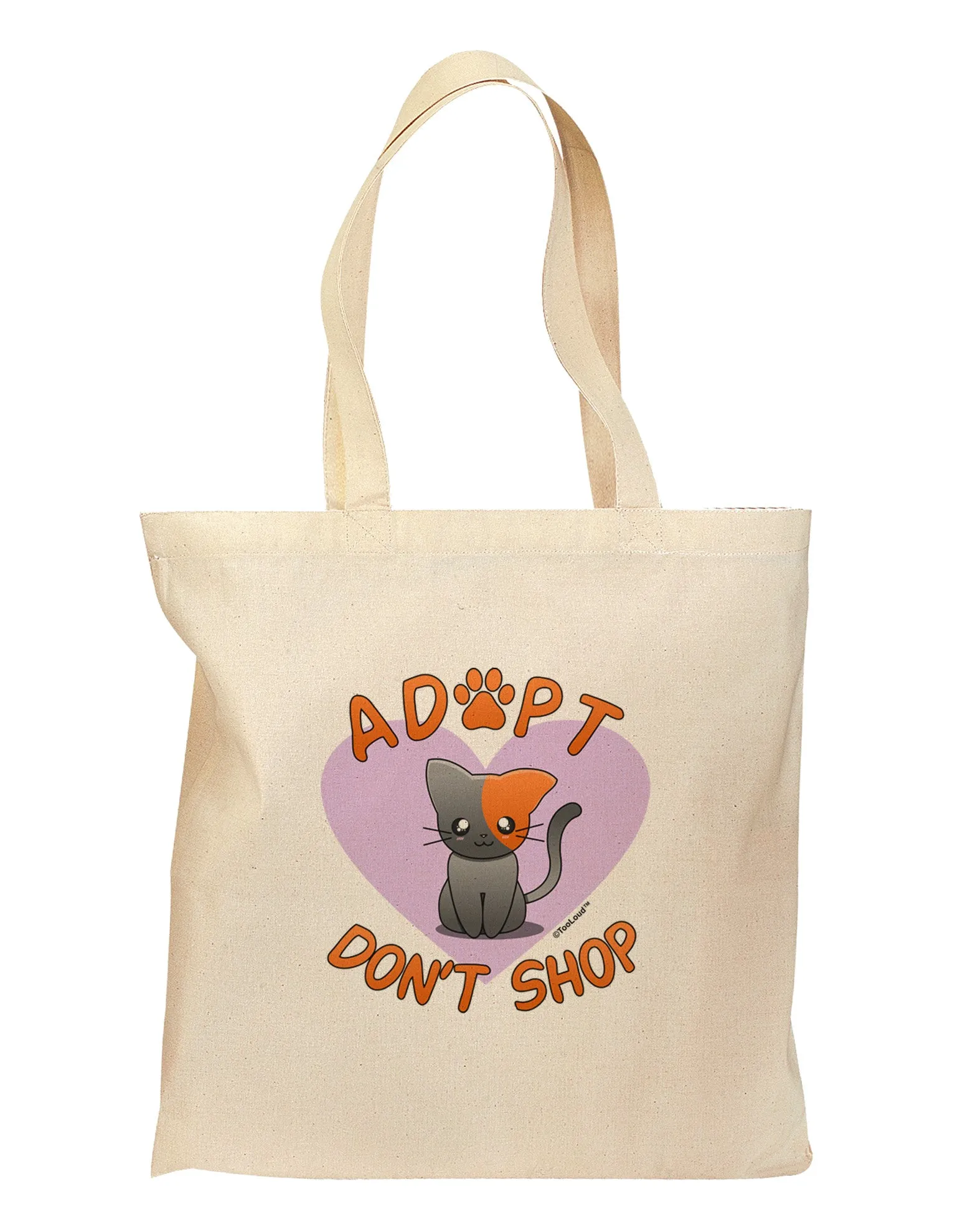 Adopt Don't Shop Cute Kitty Grocery Tote Bag