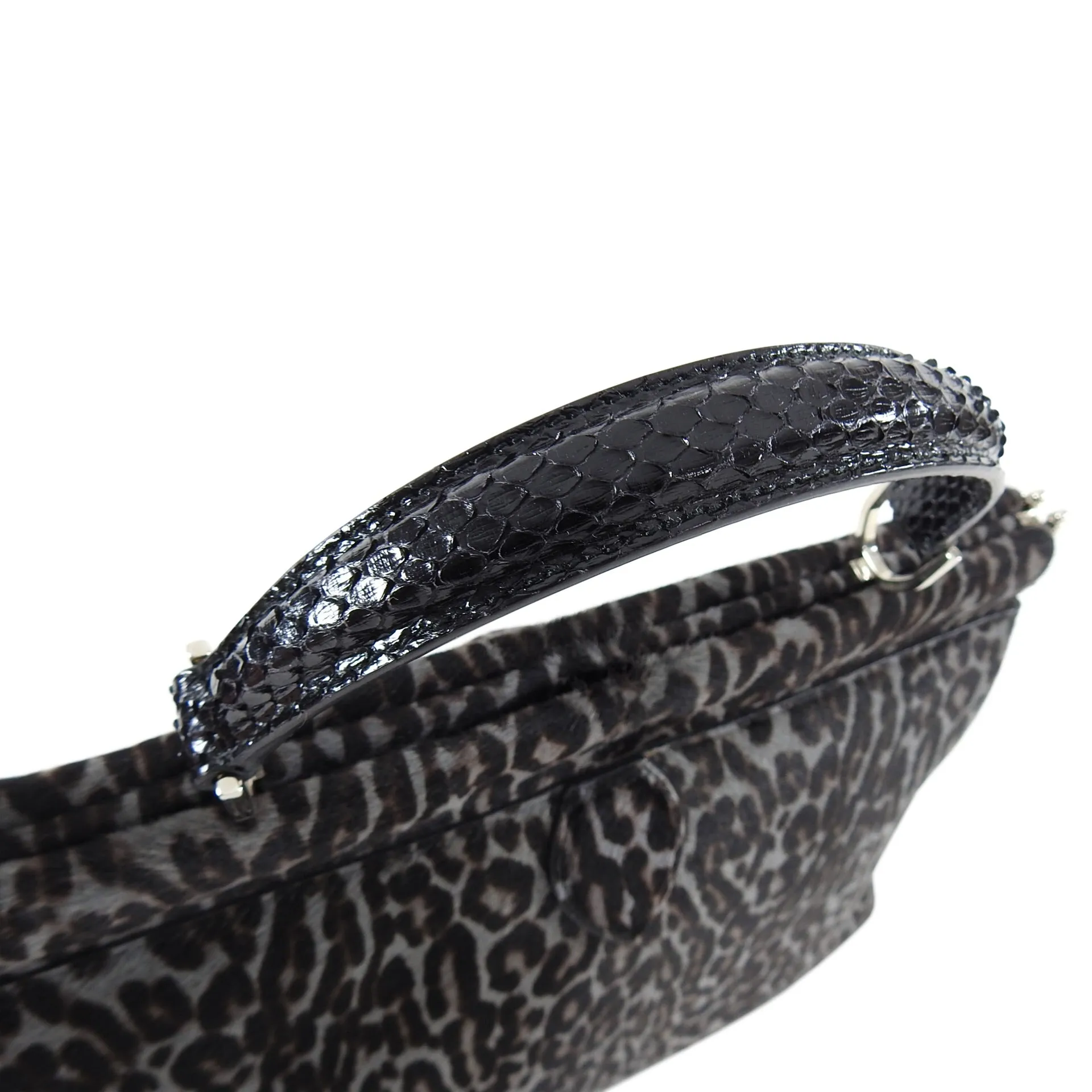 Alaia Grey Leopard Calf Hair and Python Docteur Bag