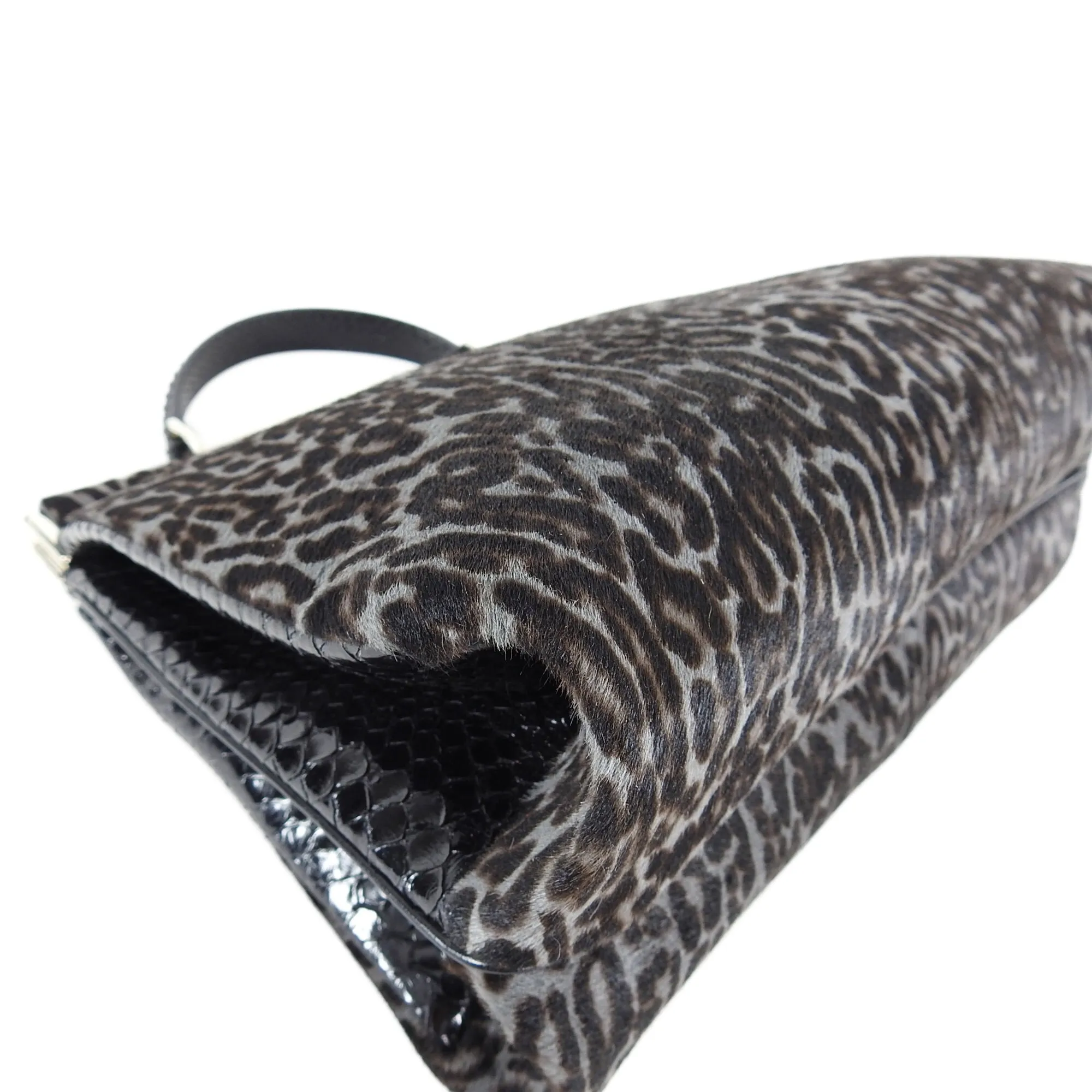 Alaia Grey Leopard Calf Hair and Python Docteur Bag