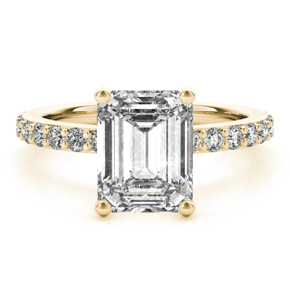 Allegra Emerald Cut Diamond Bridge Engagement Ring Setting