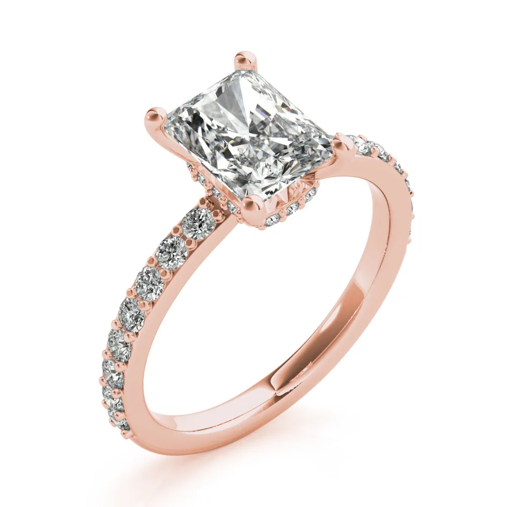 Allegra Radiant Cut Diamond Bridge Engagement Ring Setting