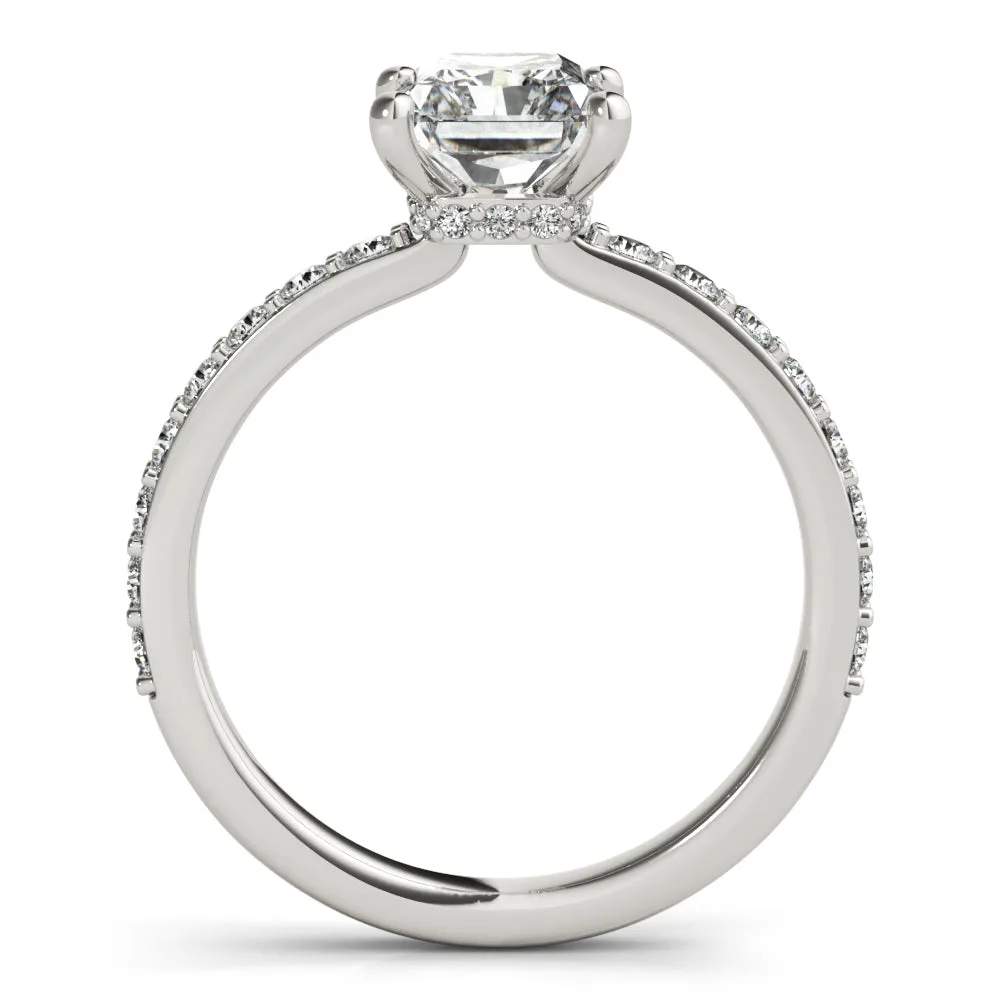 Allegra Radiant Cut Diamond Bridge Engagement Ring Setting