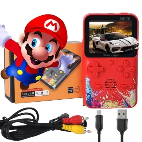 Amisha Gift Gallery Video Game for Kids Console 500 In1 Classic Games and 3 Inch Screen for TV Bliss Comes with Classic Games Like Contra 1 Contra Force Super Mario Bros Street Fighter