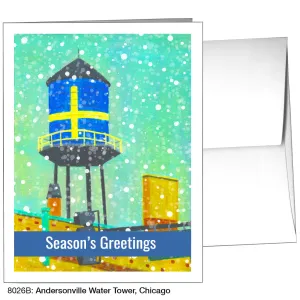 Andersonville Water Tower, Chicago, Greeting Card (8026B)