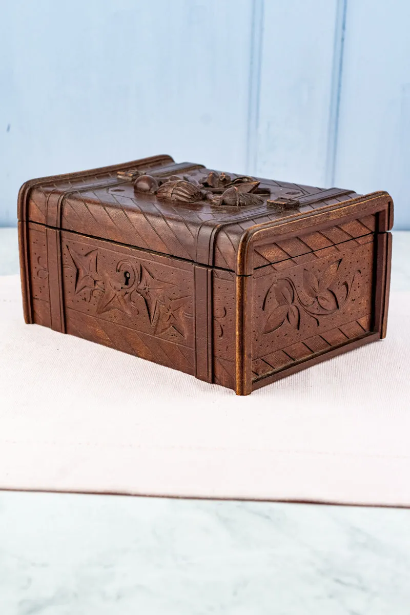 Antique French Carved Wooden Box