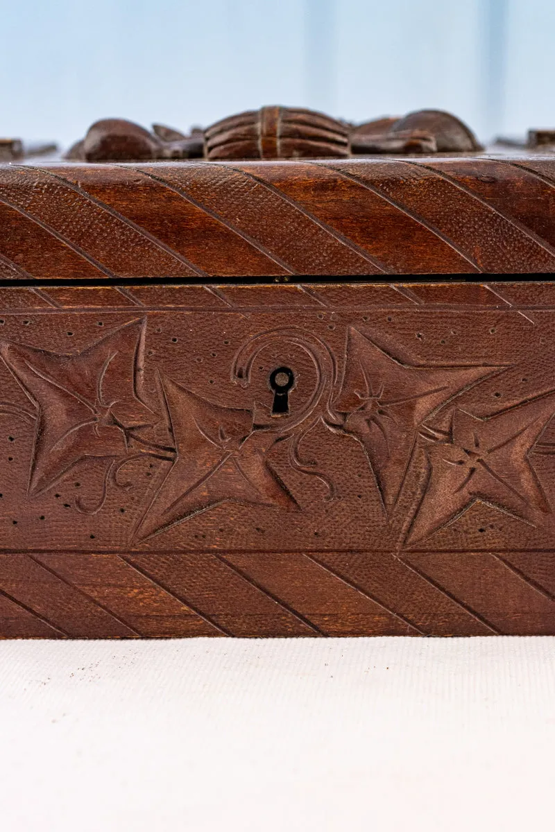 Antique French Carved Wooden Box