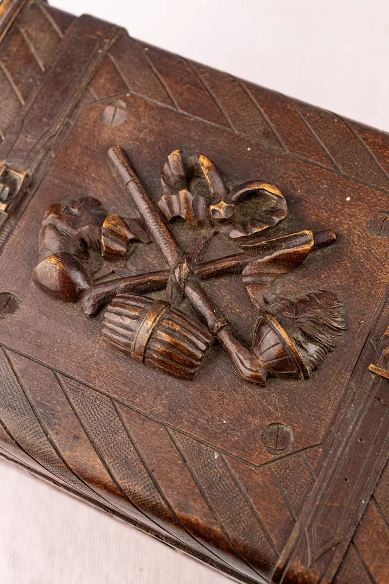 Antique French Carved Wooden Box