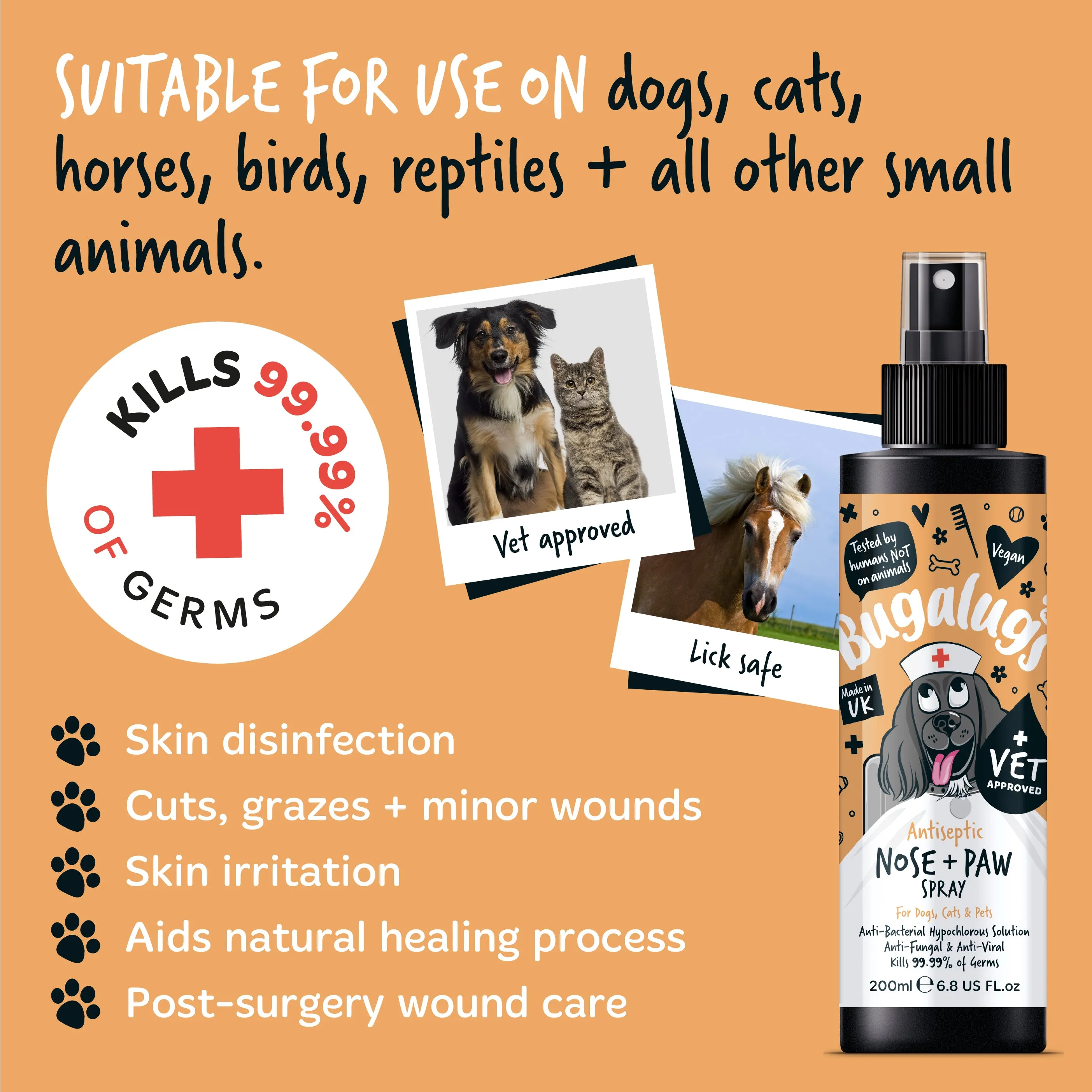 Antiseptic Nose & Paw Spray for Dogs, Cats & Pets