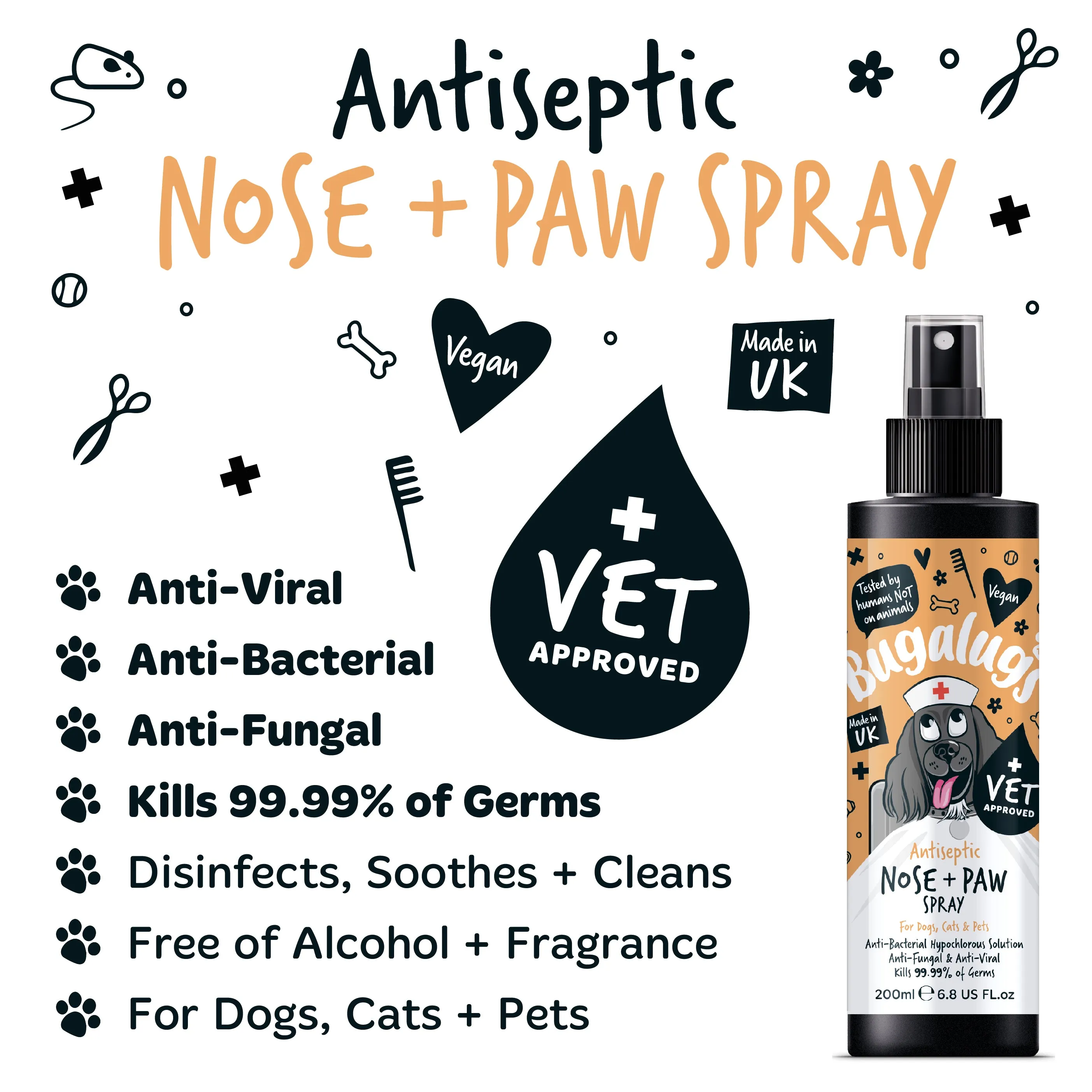 Antiseptic Nose & Paw Spray for Dogs, Cats & Pets