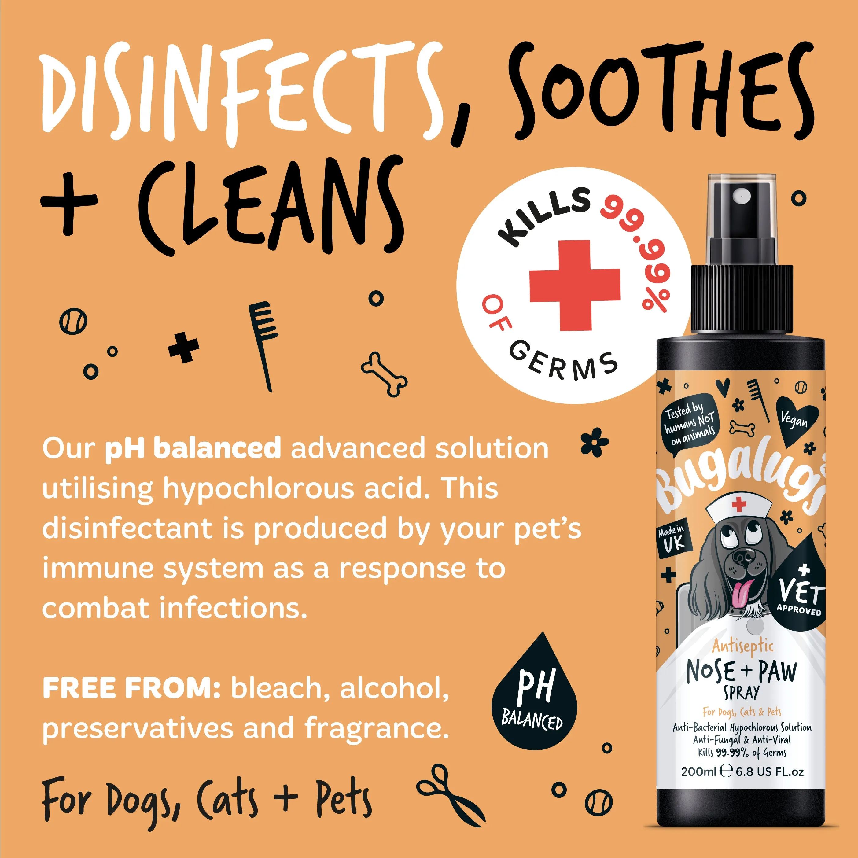 Antiseptic Nose & Paw Spray for Dogs, Cats & Pets