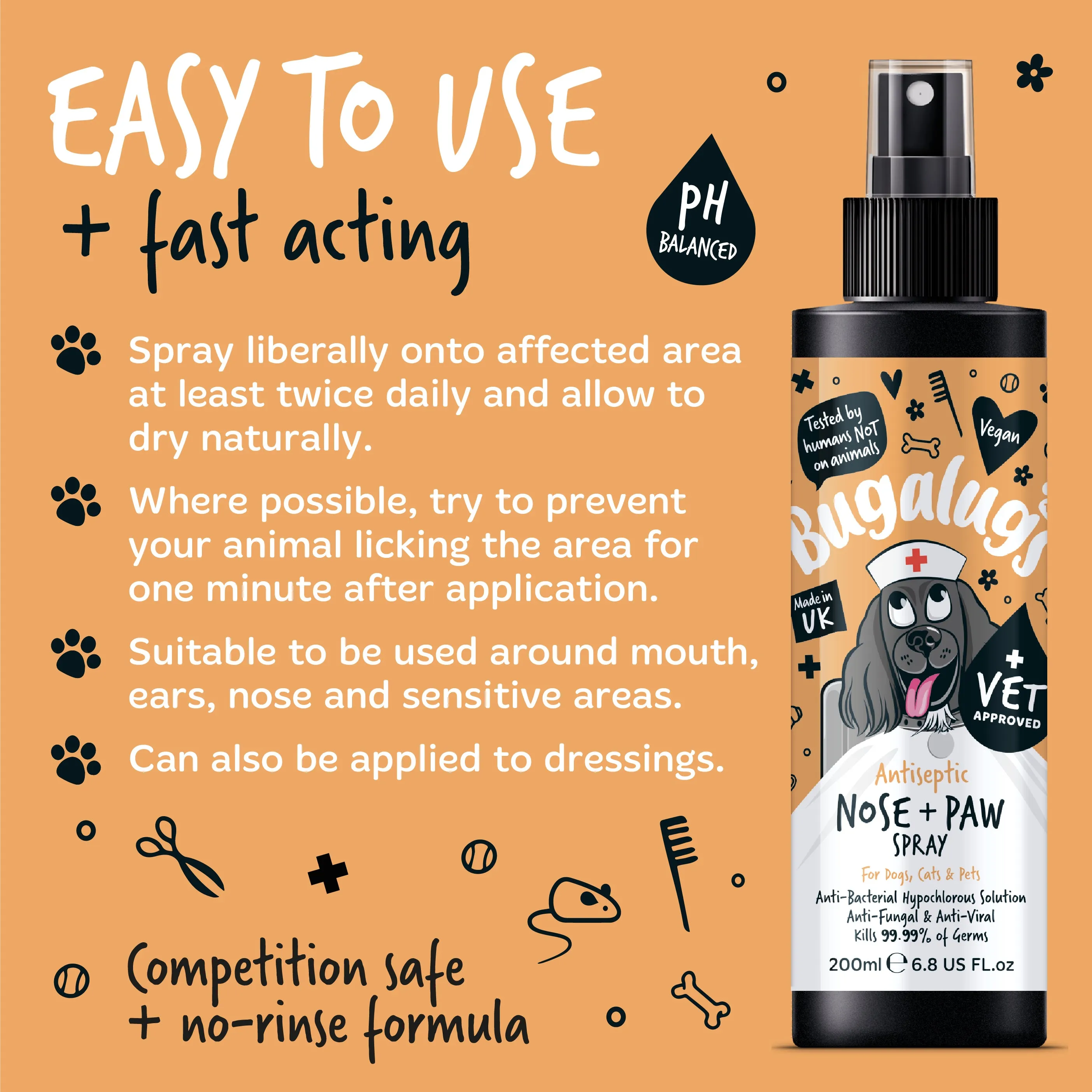 Antiseptic Nose & Paw Spray for Dogs, Cats & Pets