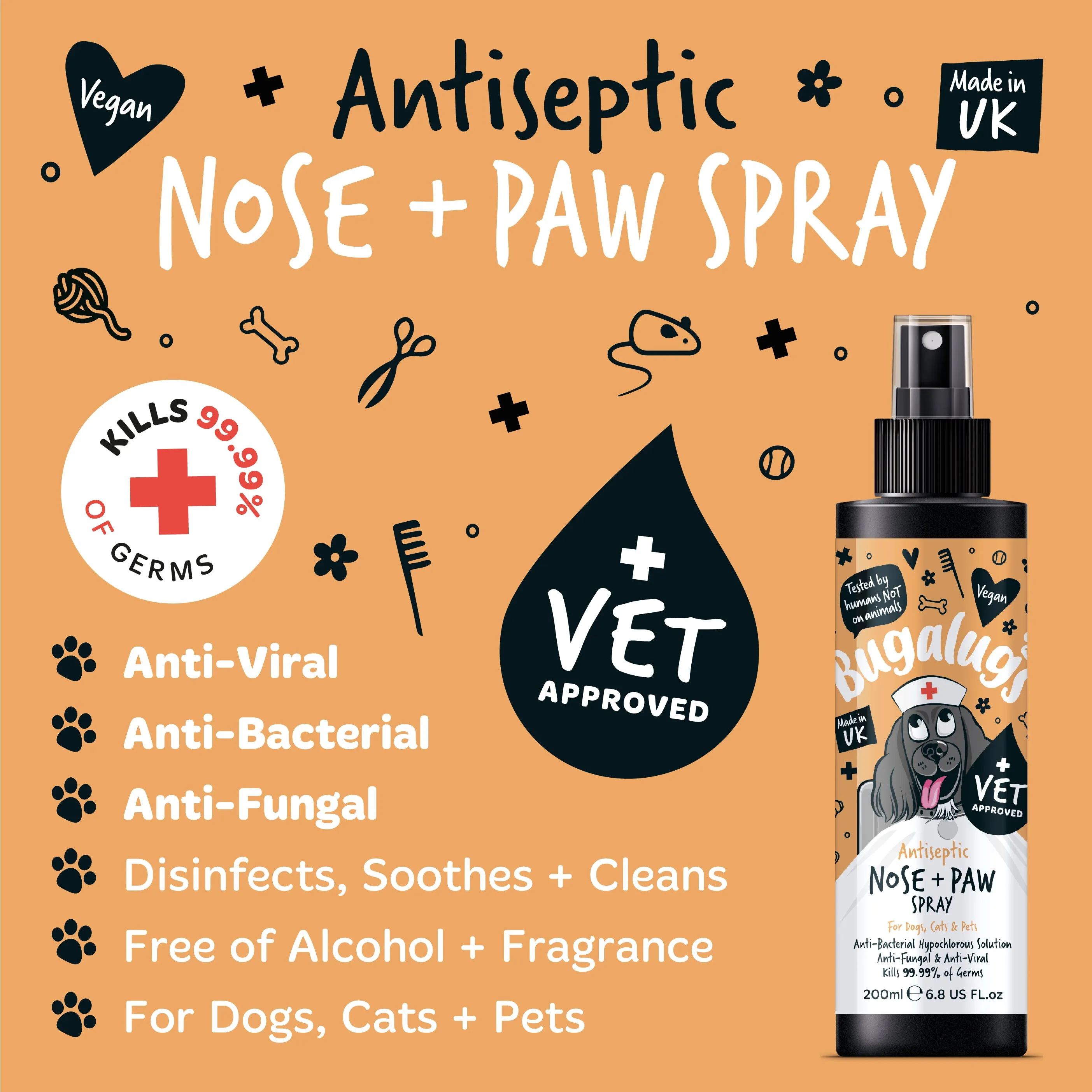 Antiseptic Nose & Paw Spray for Dogs, Cats & Pets