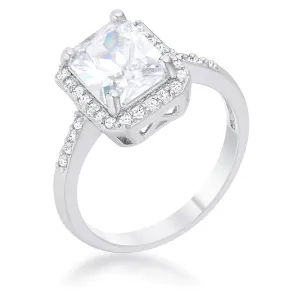 Ariana 3ct Radiant CZ Halo Engagement Ring | 4ct