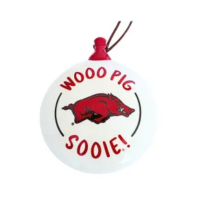 Arkansas Logo Ceramic Puff Ornament