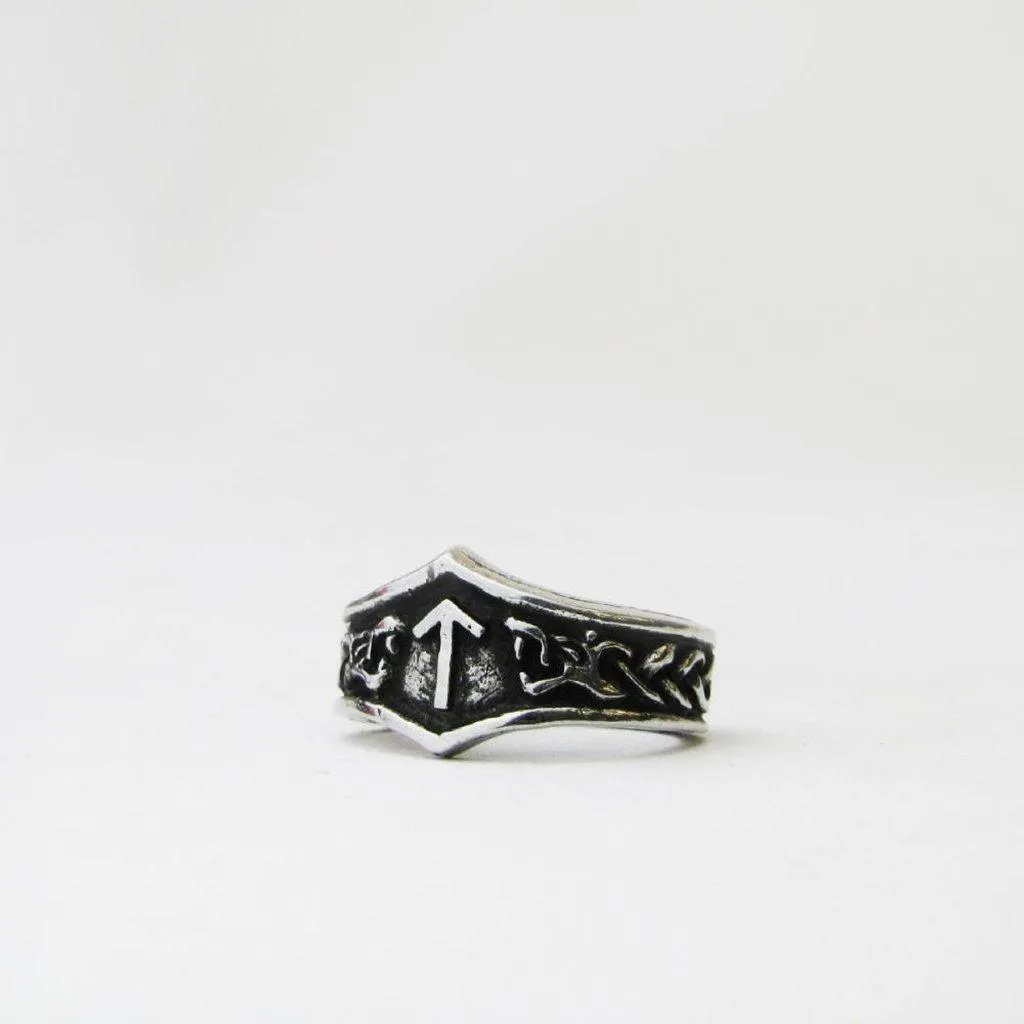 Asgard Tiwaz Letter T Rune Ring - Adjustable