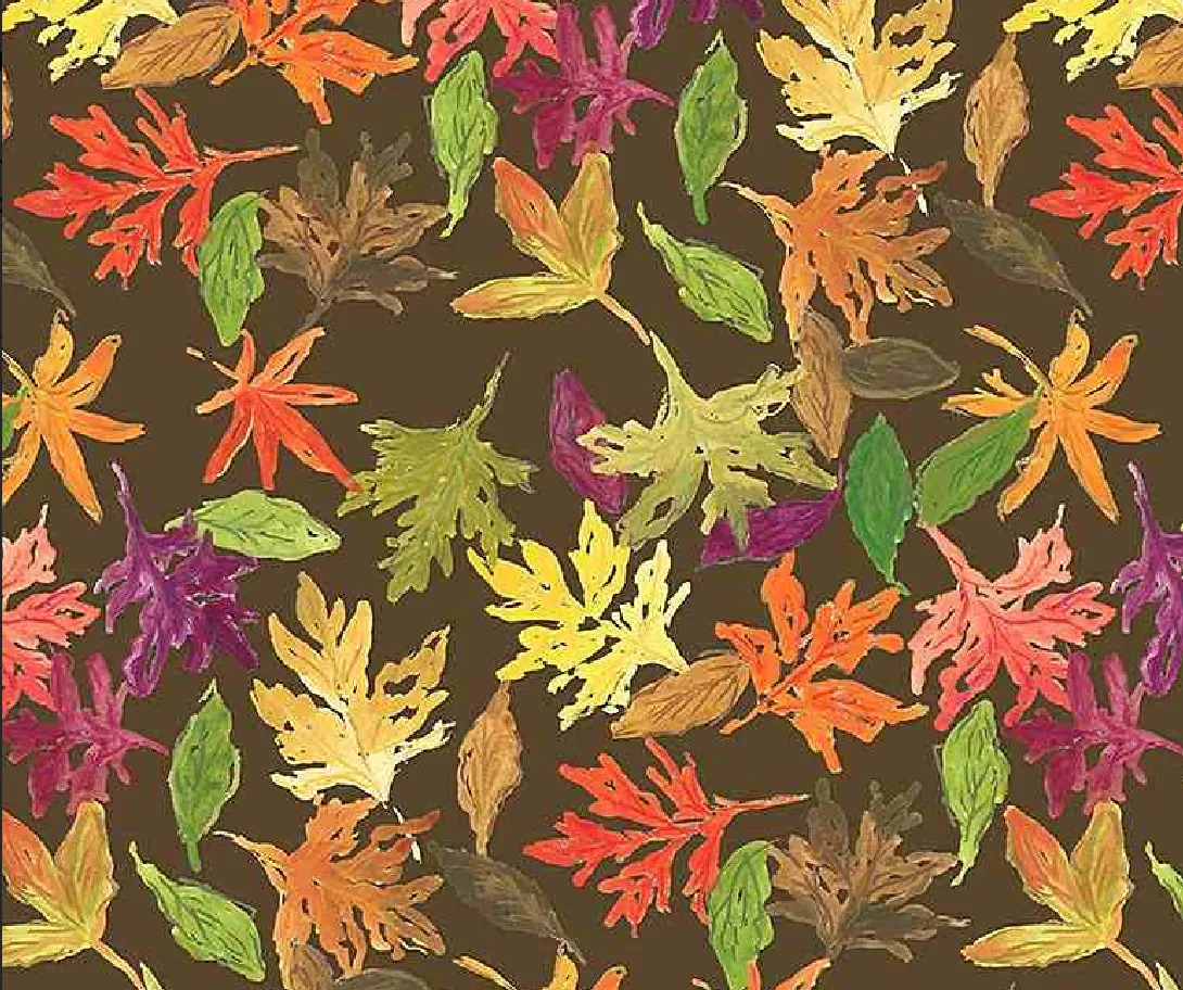 ASPHALT FALLING LEAVES FABRIC