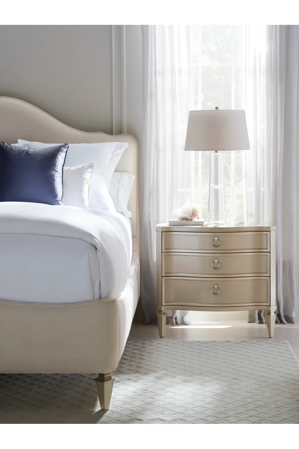 Beige Modern Classic Nightstand | Caracole Next To Me