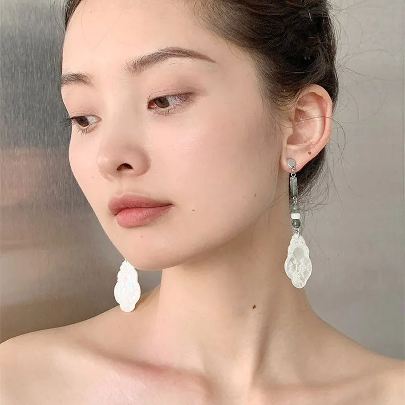 Birds Upon a Branch 枝上啼鸟 New Chinese Style Natural Shell Earrings