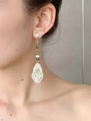 Birds Upon a Branch 枝上啼鸟 New Chinese Style Natural Shell Earrings