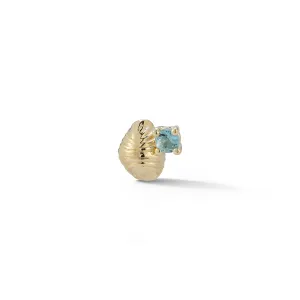 Bitsy Bean Stud with Aquamarine - Closed