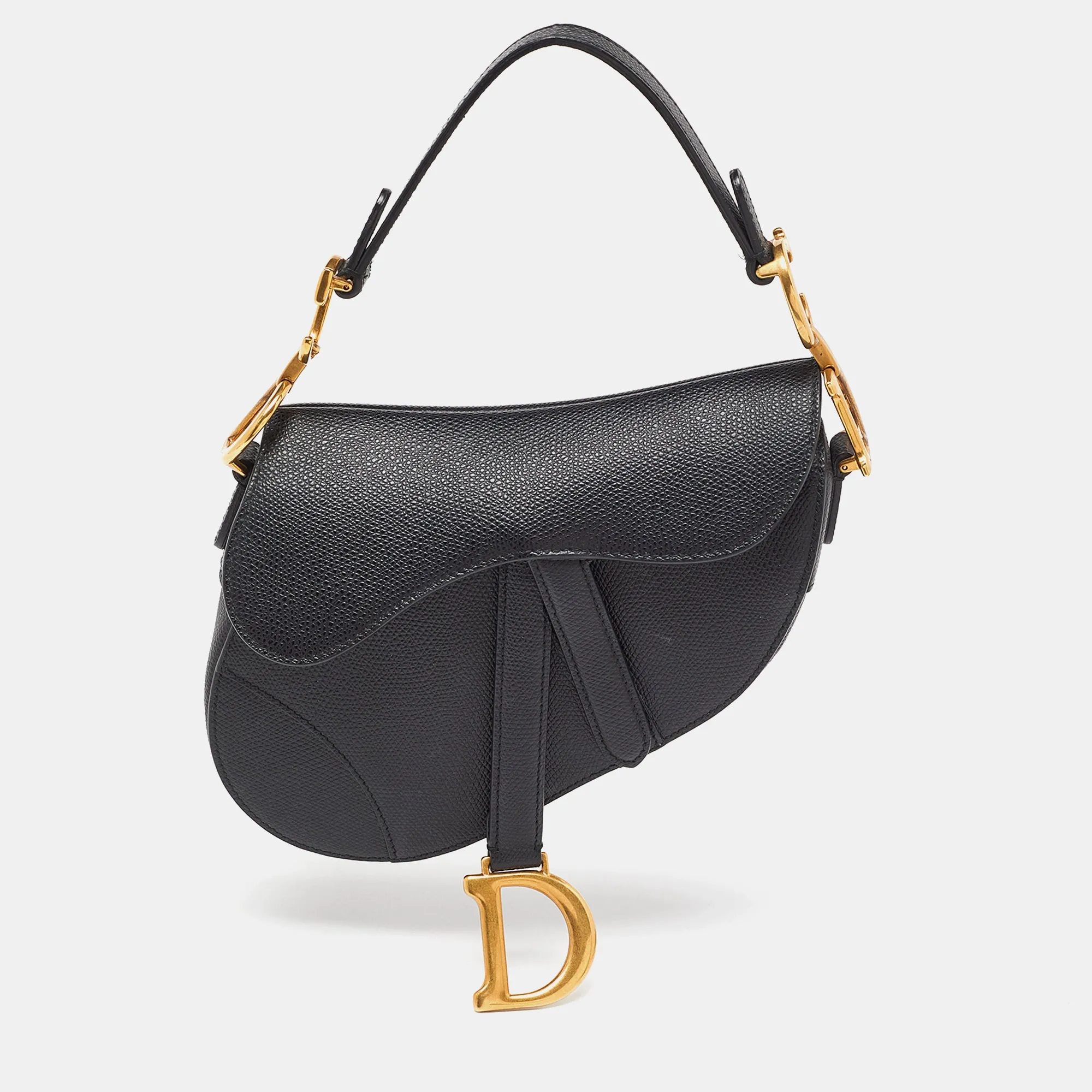 Black Leather Mini Saddle Bag