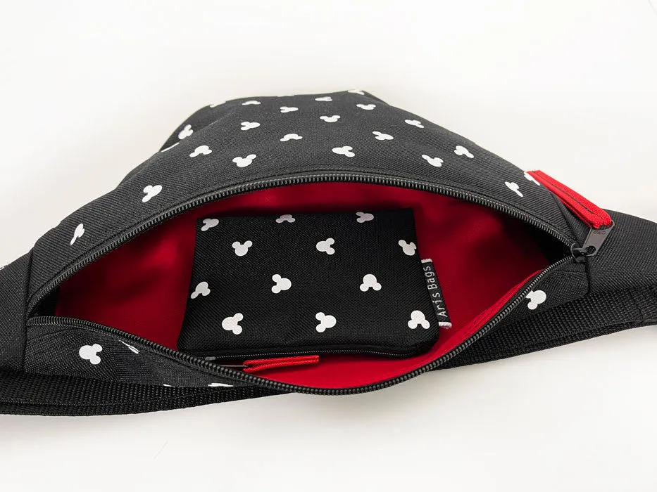 Black Mickey Mouse Designer Fanny Pack and Purse