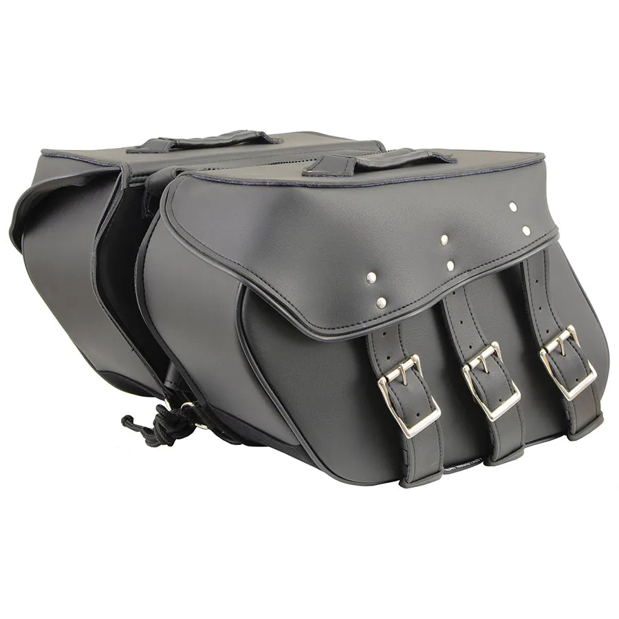 Black PVC Zip Off Medium Motorcycle Saddlebag