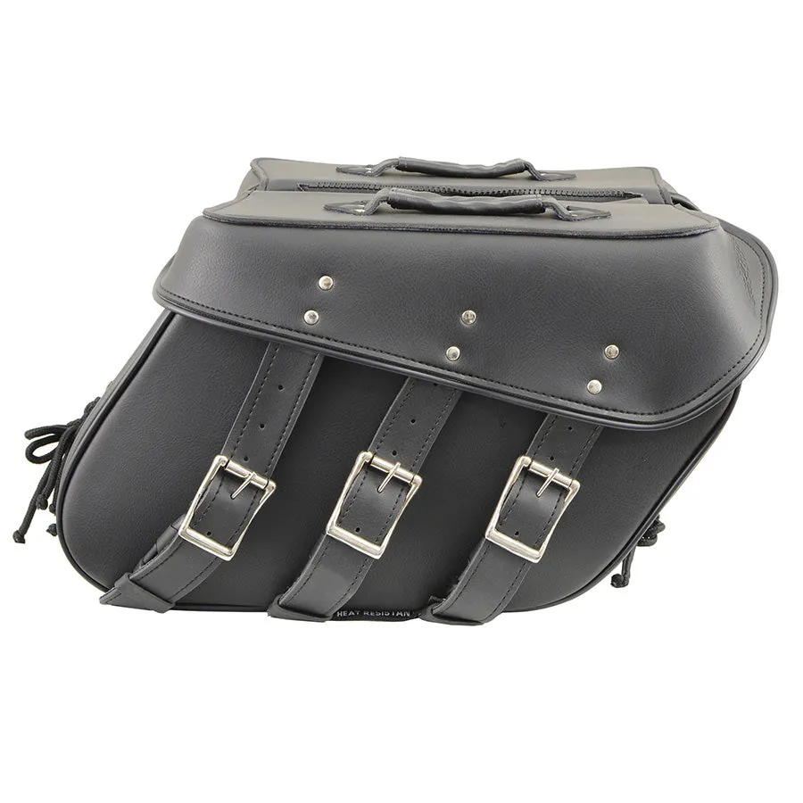 Black PVC Zip Off Medium Motorcycle Saddlebag