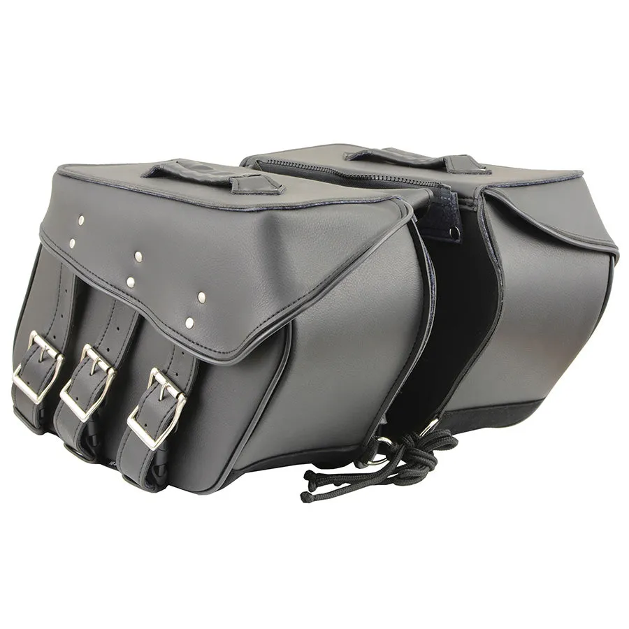 Black PVC Zip Off Medium Motorcycle Saddlebag