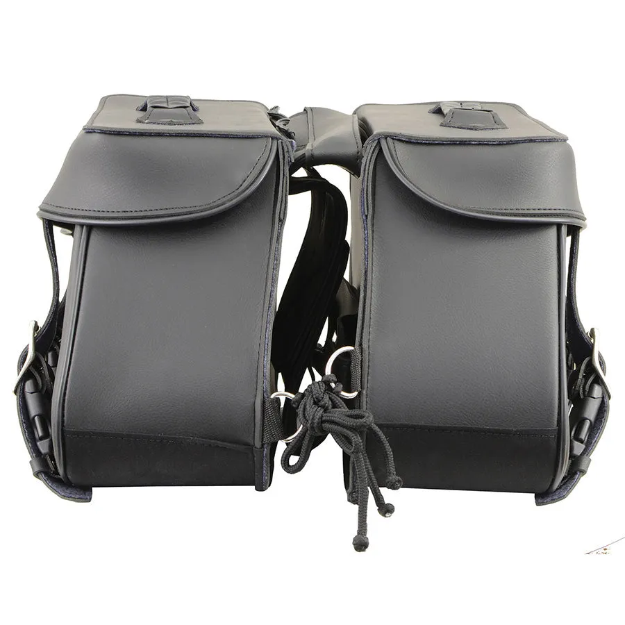 Black PVC Zip Off Medium Motorcycle Saddlebag