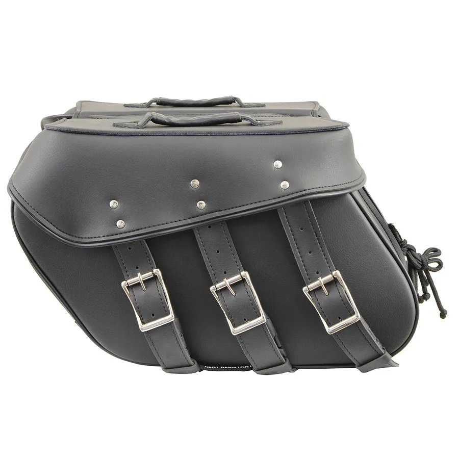 Black PVC Zip Off Medium Motorcycle Saddlebag