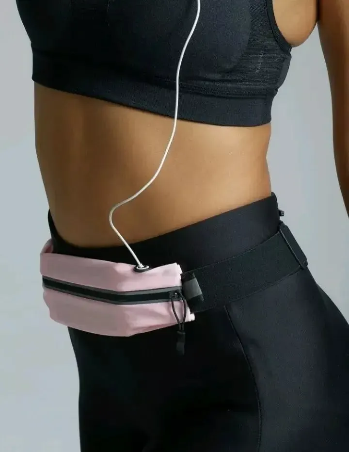 Black Reflective Running Belt Waist Packs