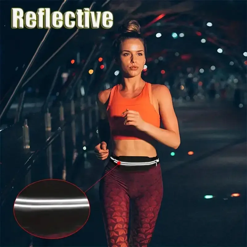 Black Reflective Running Belt Waist Packs