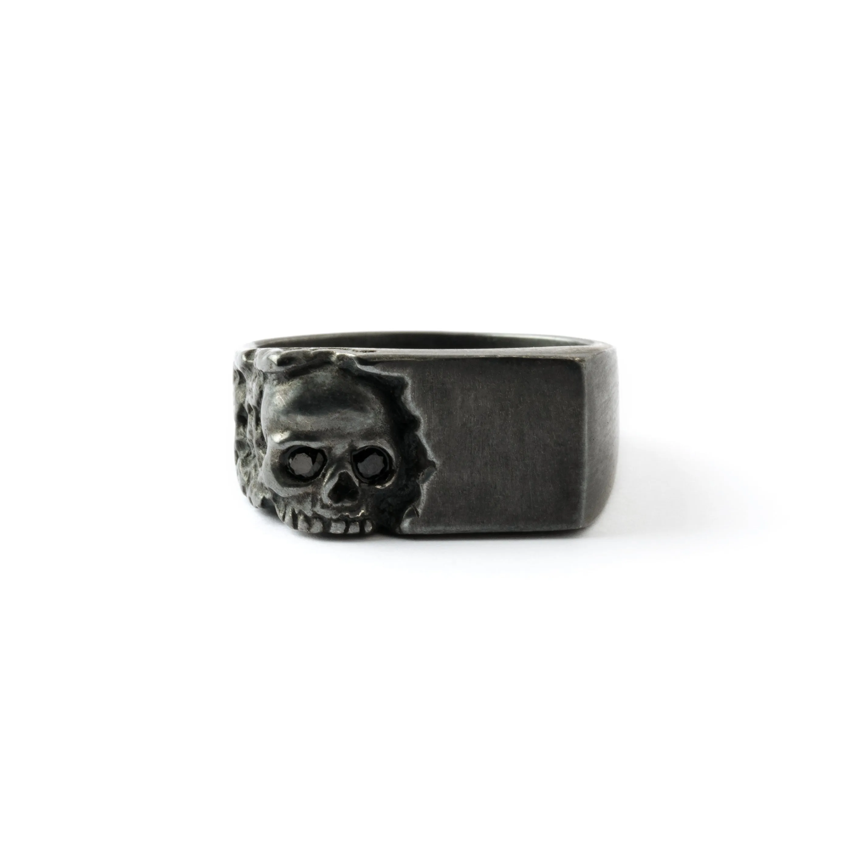 Black Silver Break Free Skull Ring