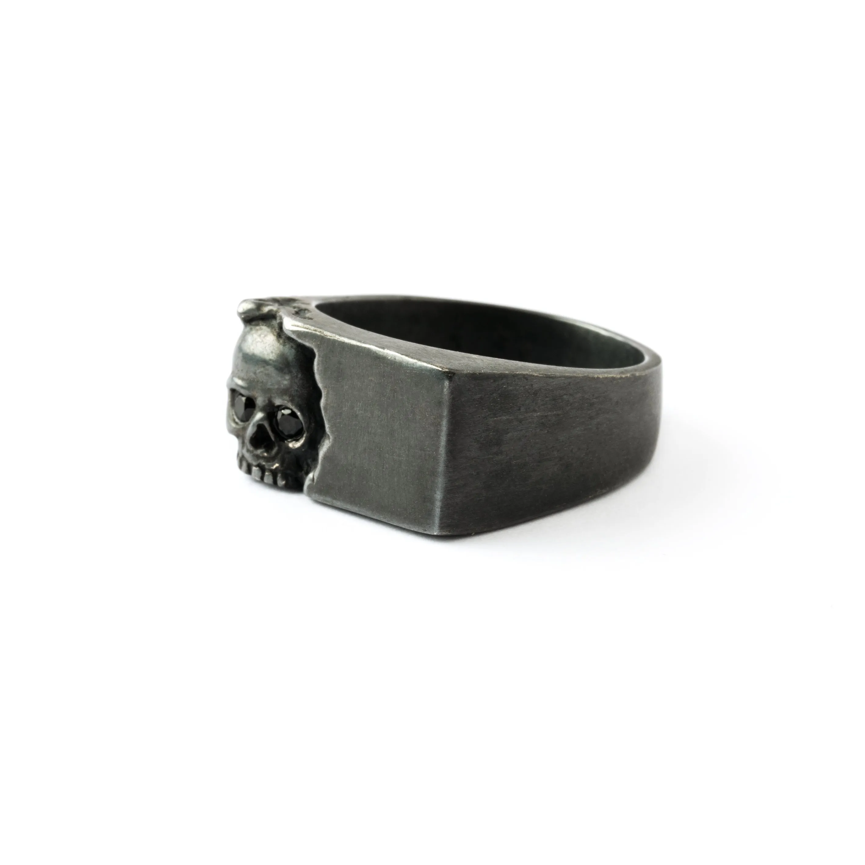 Black Silver Break Free Skull Ring