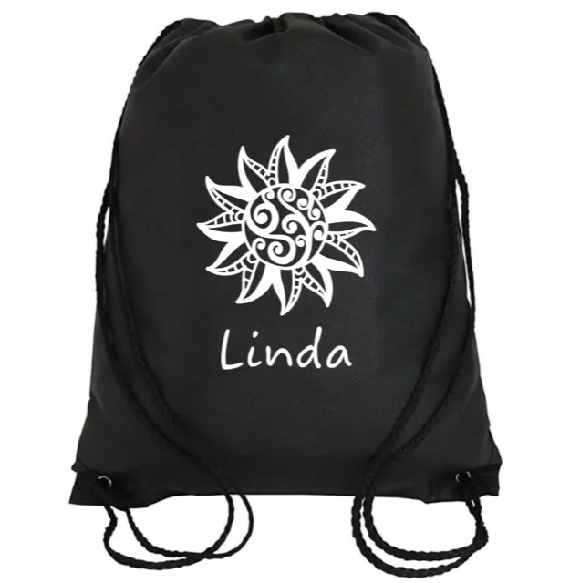 Cinch Bag: Tribal Sun Personalized * Add your name